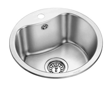 Secher Tønder 370 BK1 rund køkkenvask Ø 435 mm. Rustfrit stål